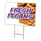 Signmission Fresh Pecans Yard Sign & Stake outdoor plastic coroplast window, C-1824 Fresh Pecans C-1824 Fresh Pecans - alternate 1